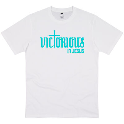 Victorious in Jesus Tee - SKY BLUE Thumbnail