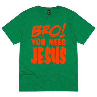 Bro! You Need Jesus Tee - ORANGE Thumbnail