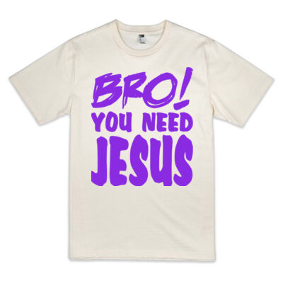 Bro! You Need Jesus Tee - VIOLET Thumbnail
