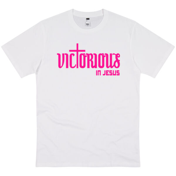 Victorious in Jesus Tee - PINK Thumbnail